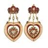 Heart earrings made in Italy by Percossi Papi with natural stones