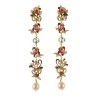 Floral earrings handmade in Italy by Percossi Papi with natural stones