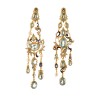 Asymmetrical floral earrings, handmade in Italy by Percossi Papi with natural stones
