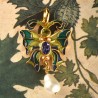 Butterfly pendant, handmade in Italy by Percossi Papi with natural stones