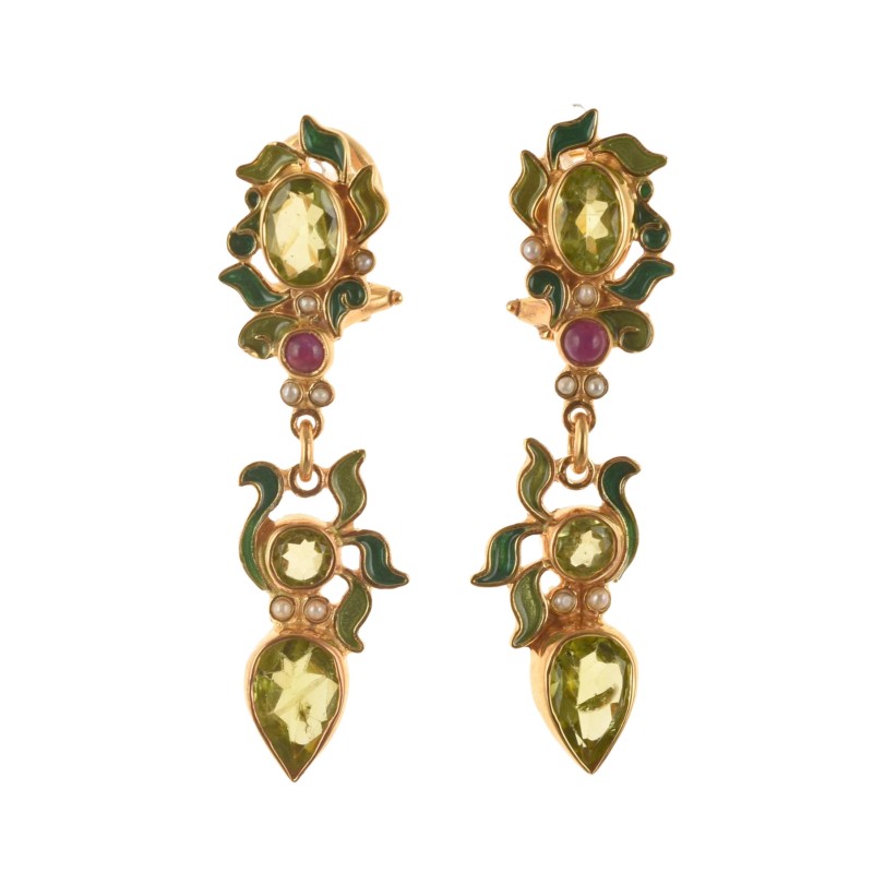 Orecchini floreali, realizzati in Italia da Percossi Papi con pietre naturali