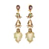 Leaves earrings, made in Italy by Percossi Papi with natural stones