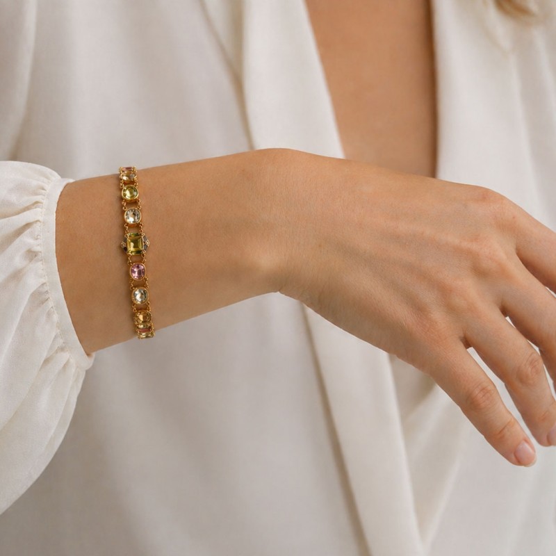 Byzantine bracelet  handmade in Italy by Percossi Papi with natural stones