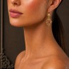 Sun and moon earrings handmade in Italy by Percossi Papi with natural stones