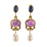Amethyst earrings, made in Italy by Percossi Papi with natural stones