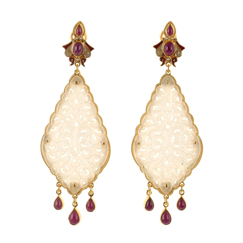 Jade earrings, handmade in Italy by Percossi Papi with natural stones