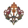 Sea horses brooch, handmade in Italy by Percossi Papi with natural stones