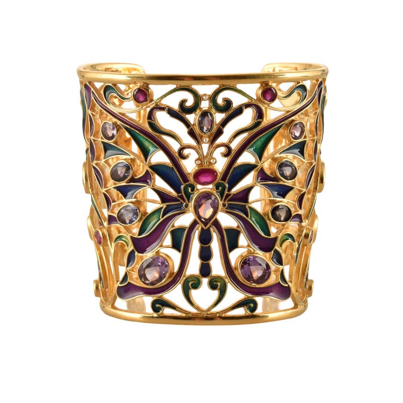 Butterfly bracelet, handmade in Italy by Percossi Papi with natural stones