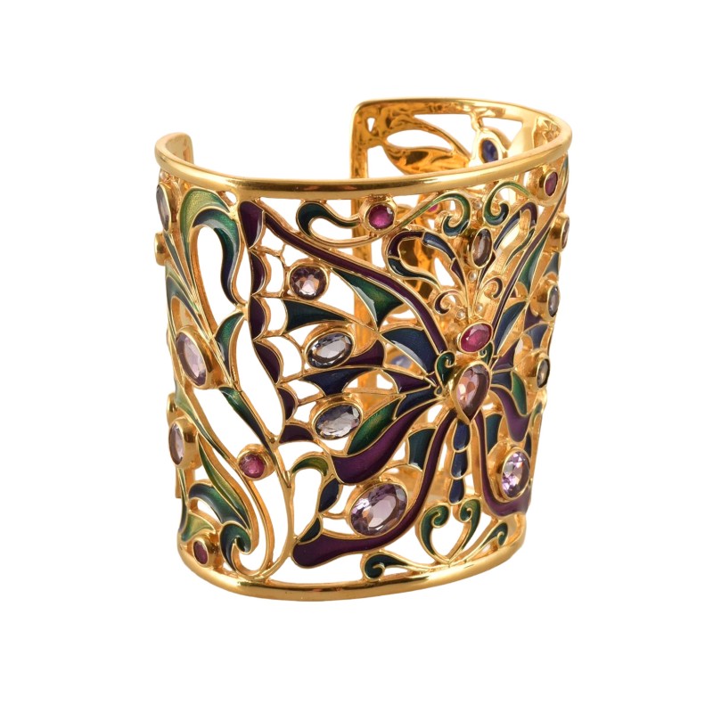 Butterfly bracelet, handmade in Italy by Percossi Papi with natural stones